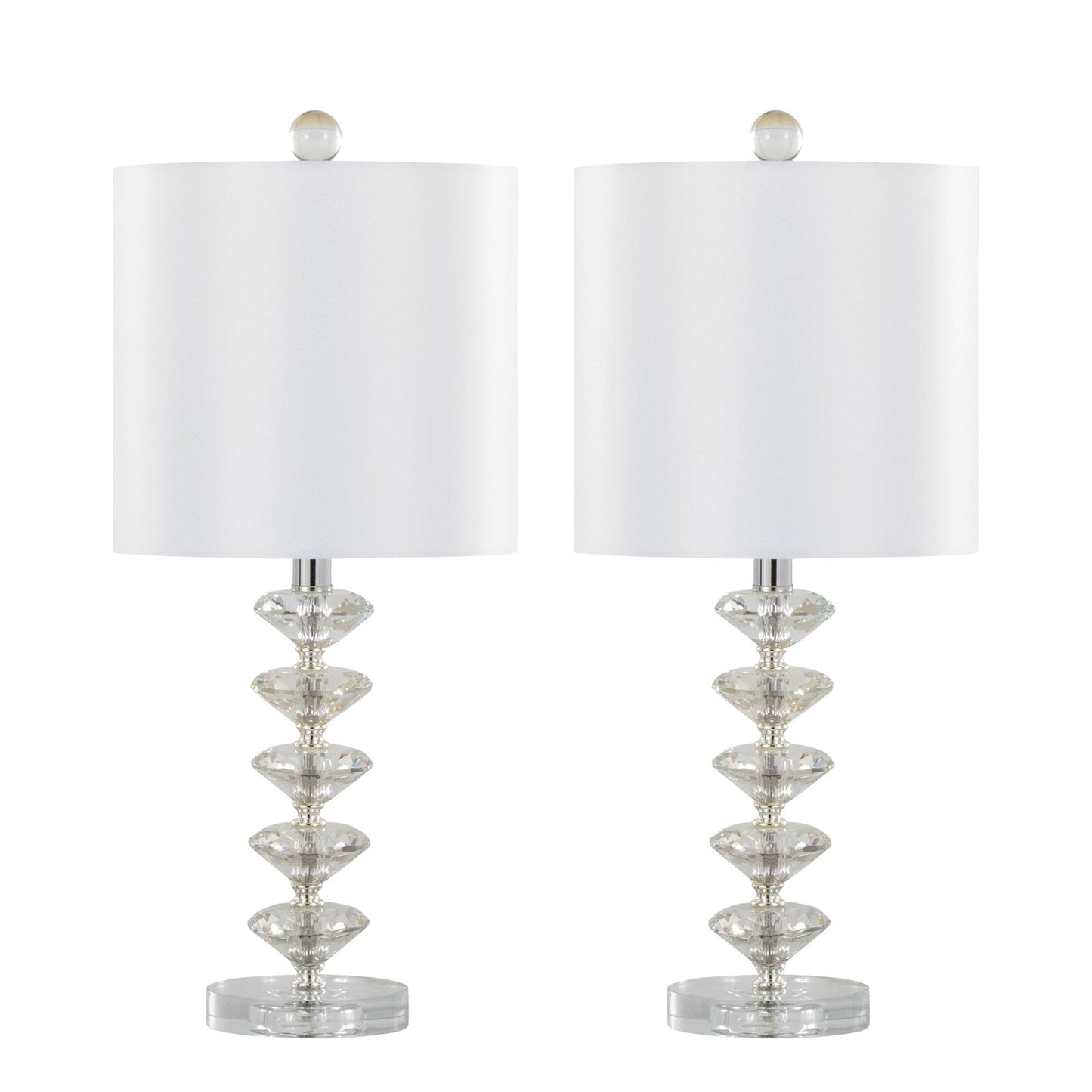 Majestic Office Furniture Stacked 23" Crystal Table Lamp - Set of 2