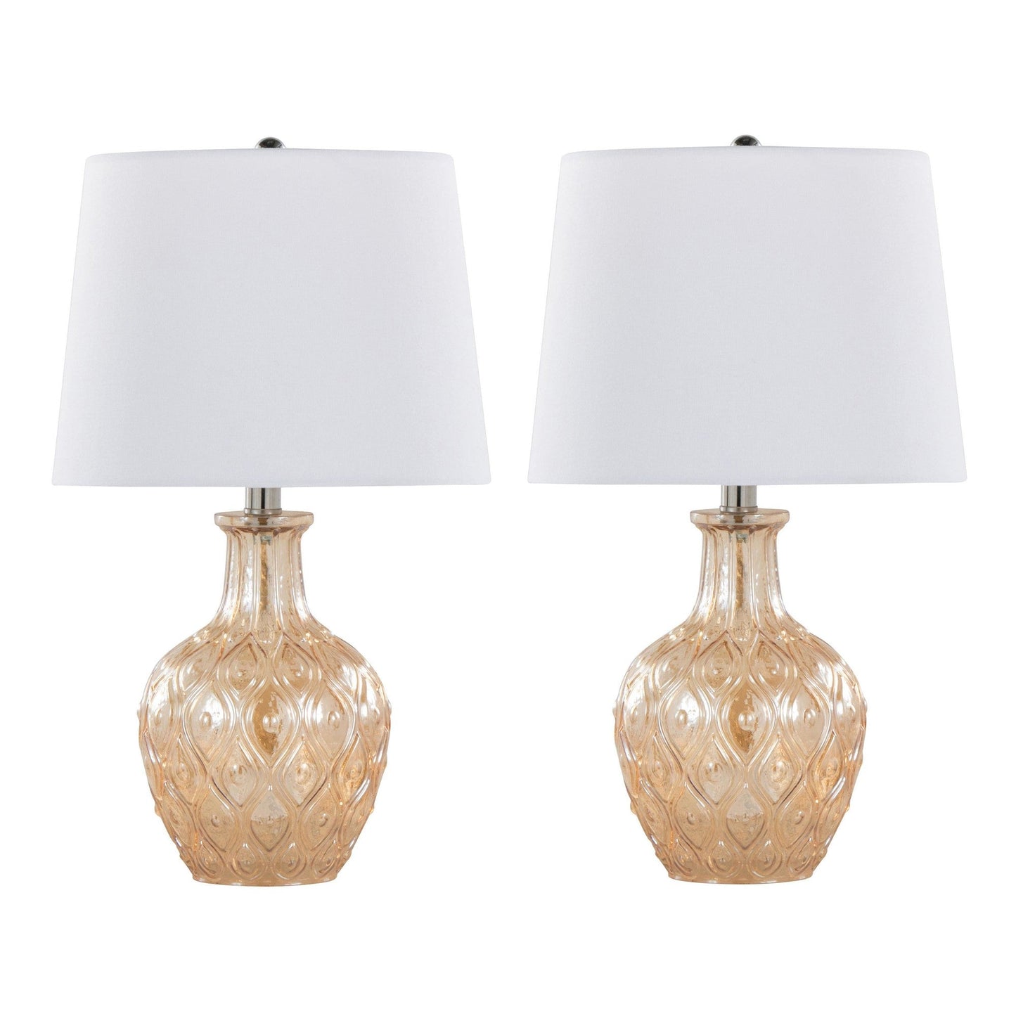Lumisource Gloria Round 20" Glass Accent Lamp - Set of 2