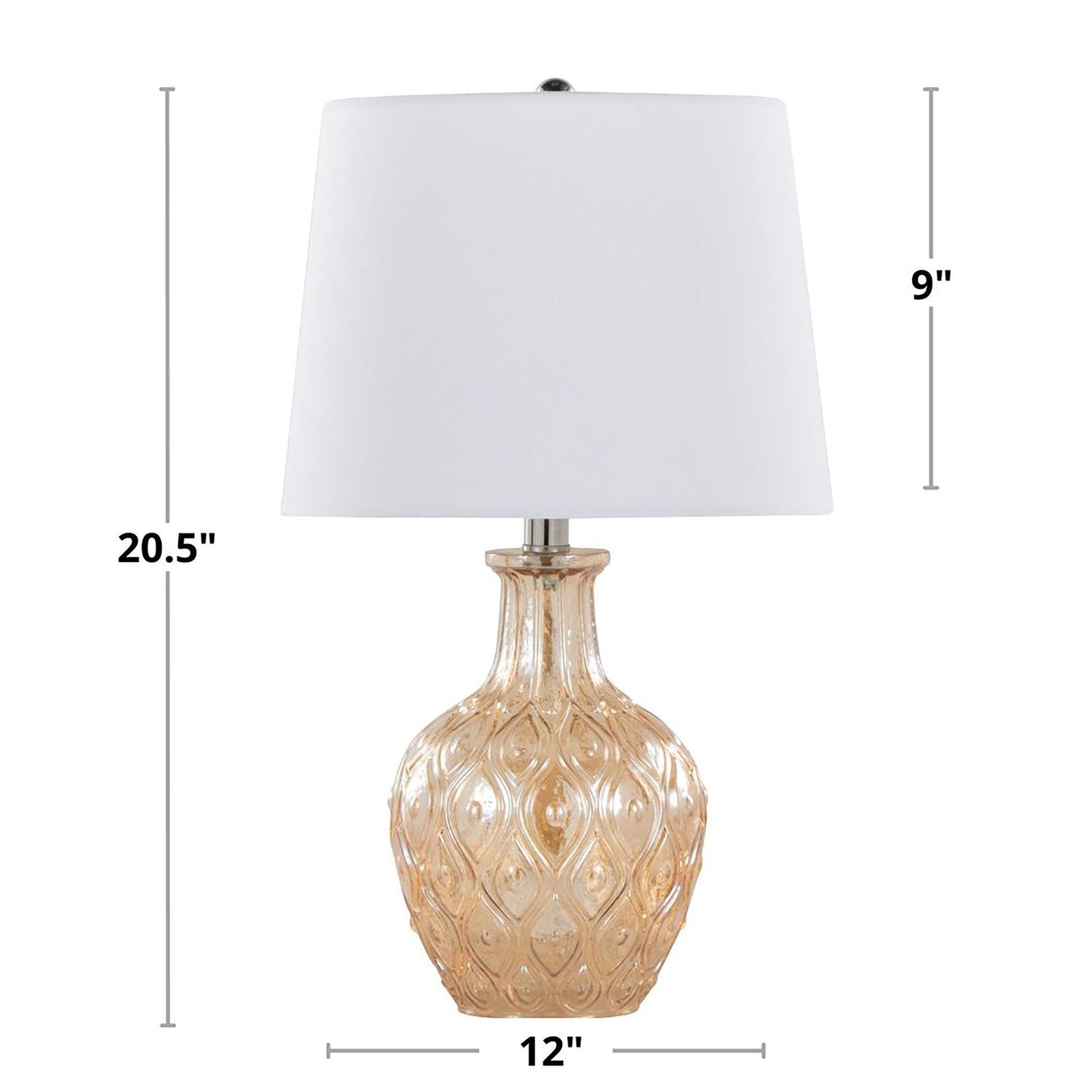 Lumisource Gloria Round 20" Glass Accent Lamp - Set of 2