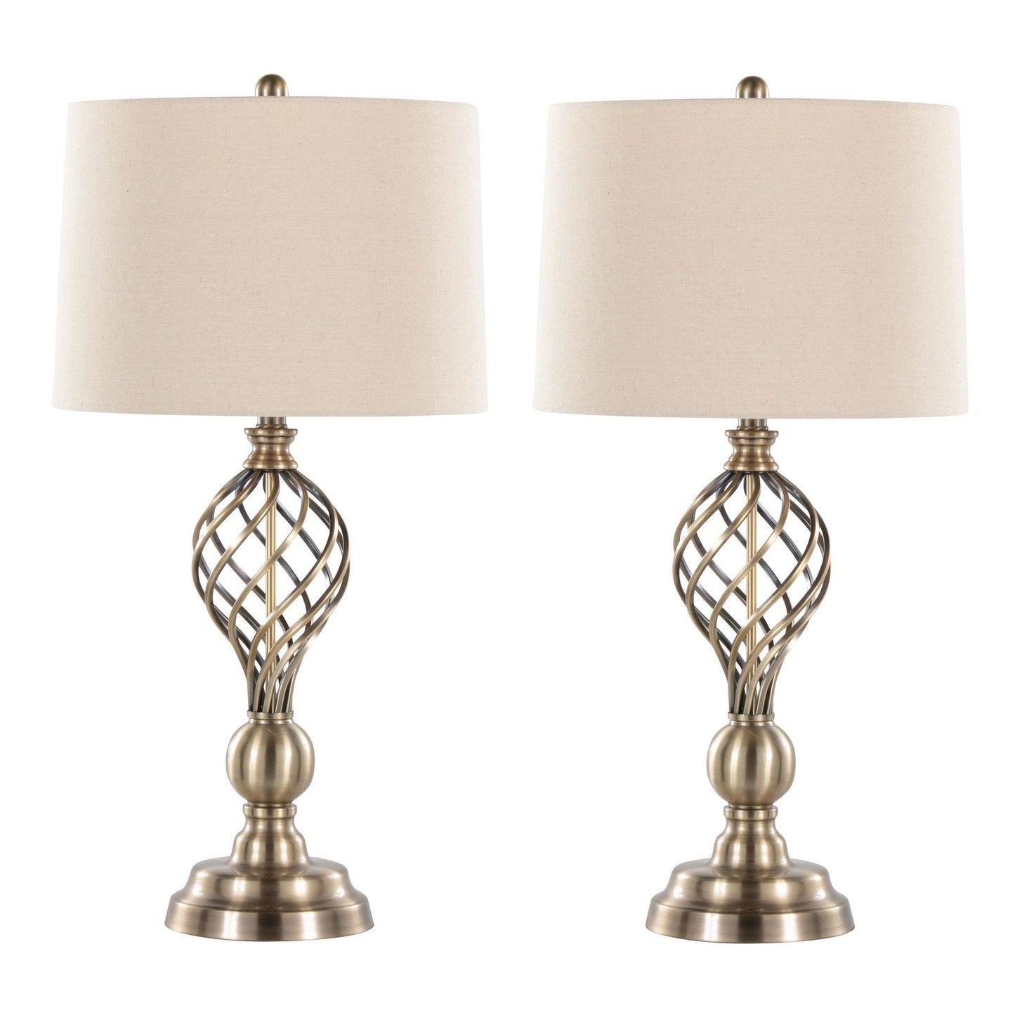 Majestic Office Furniture Twist 29" Metal Table Lamp - Set of 2