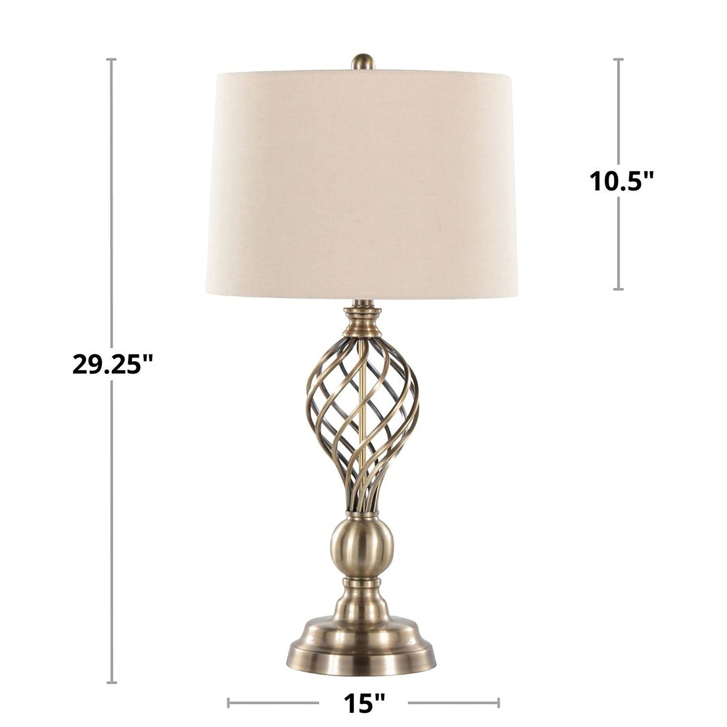 Majestic Office Furniture Twist 29" Metal Table Lamp - Set of 2