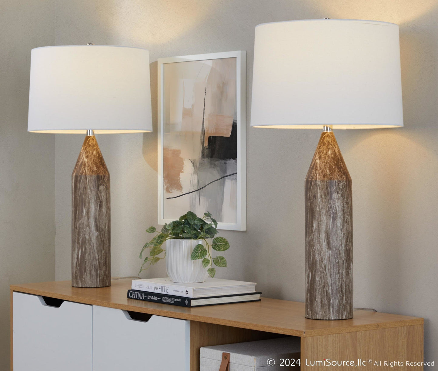 Lumisource Point 30" Metal Table Lamp - Set of 2