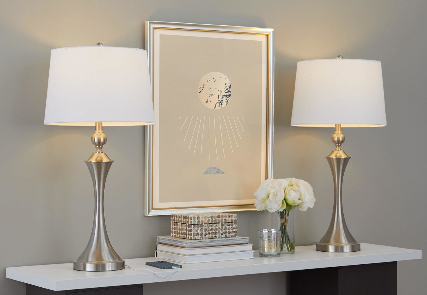 Majestic Office Furniture 30" Metal Table Lamp with Usb - Set of 2