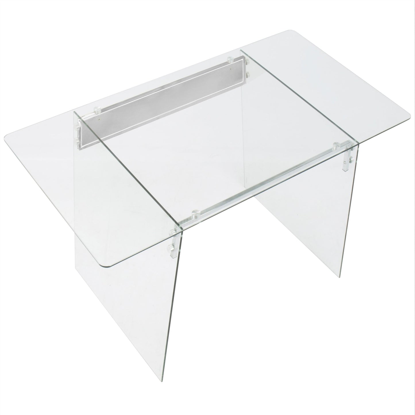 Majestic Office Furniture Contemporary Desk in Clear and Chrome