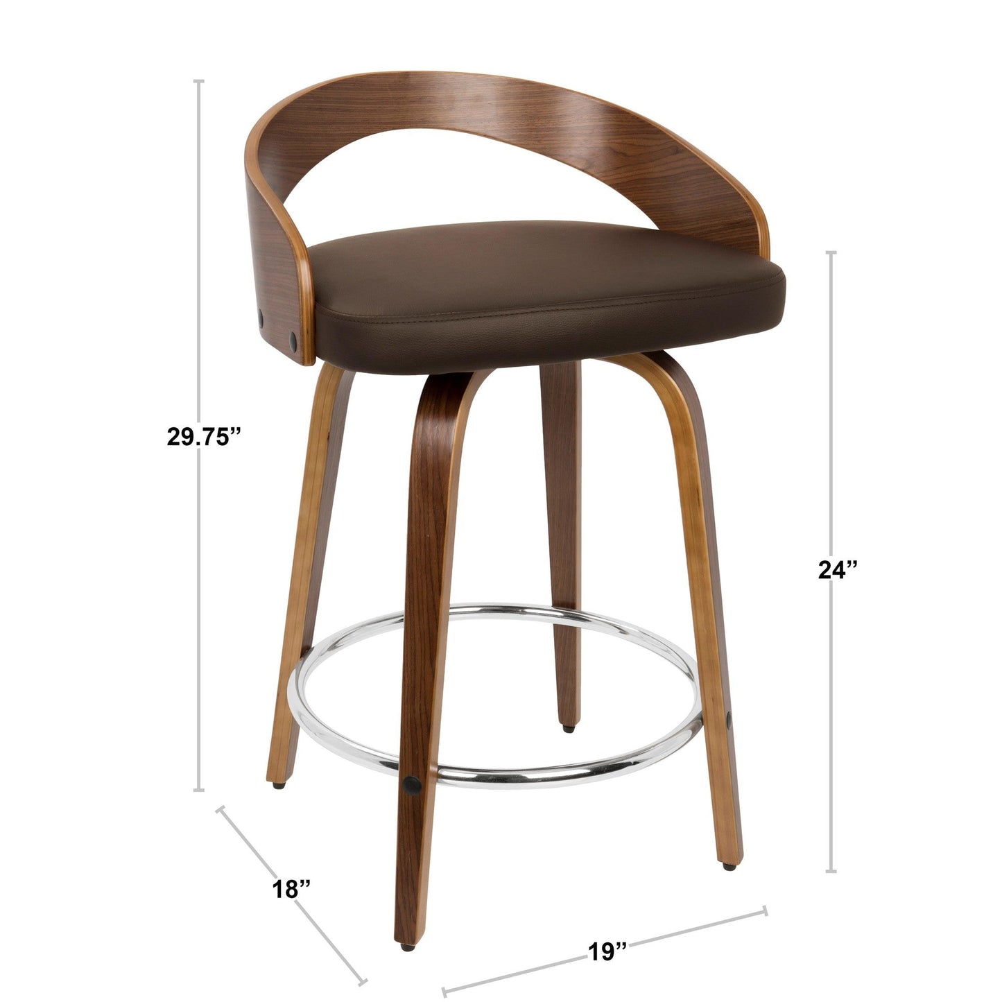 Majestic Office Furniture 24" Fixed-Height Counter Stool - Set of 2