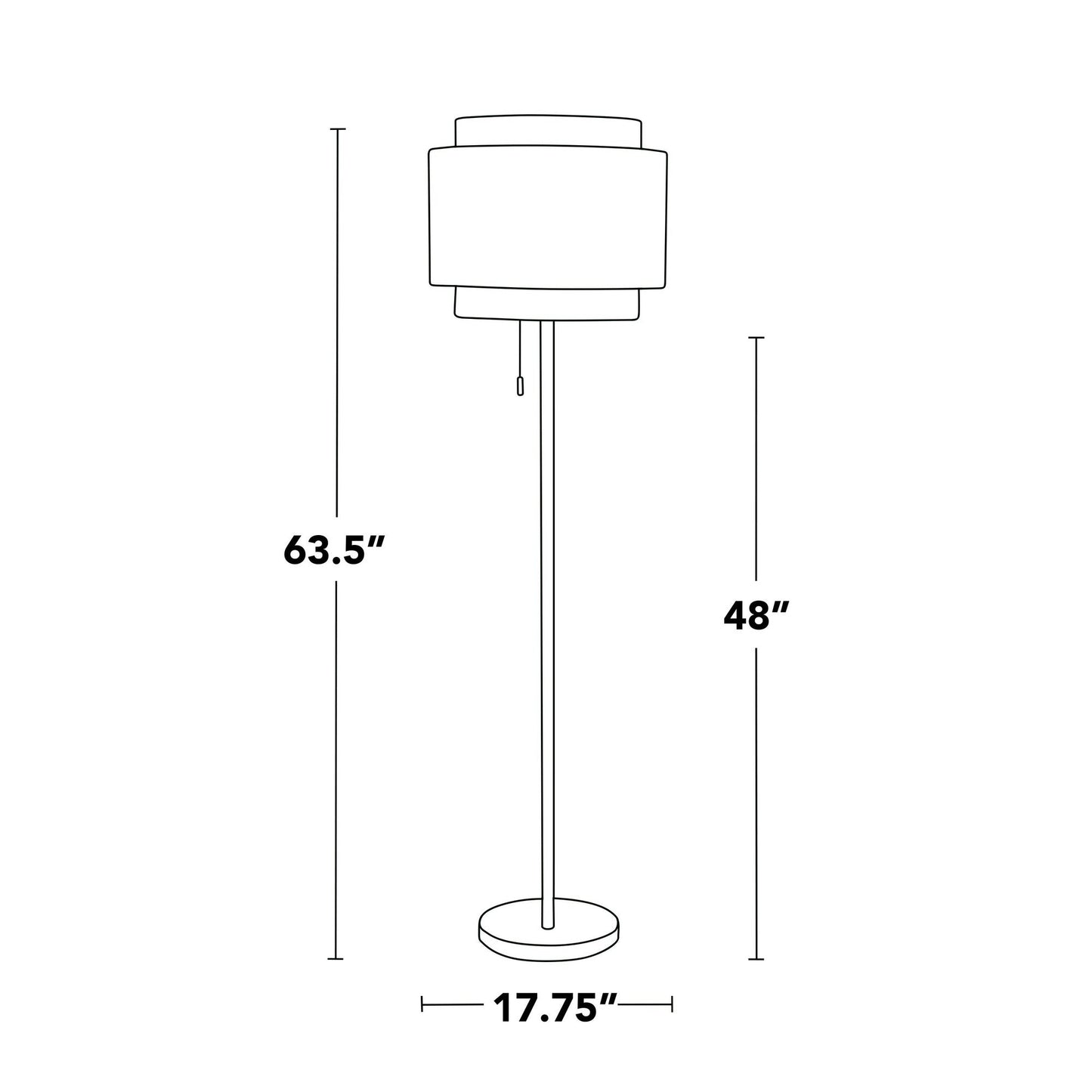 Majestic Office Furniture 64" Metal Floor Lamp