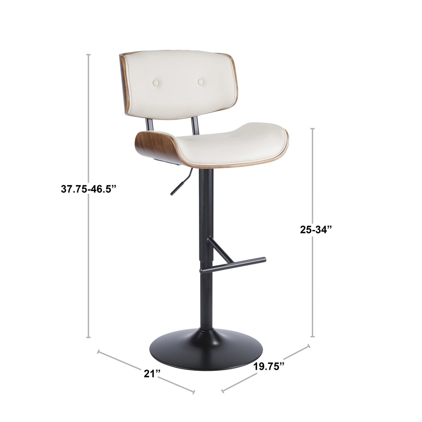 Majestic Office Furniture Adjustable Barstool - Set of 2