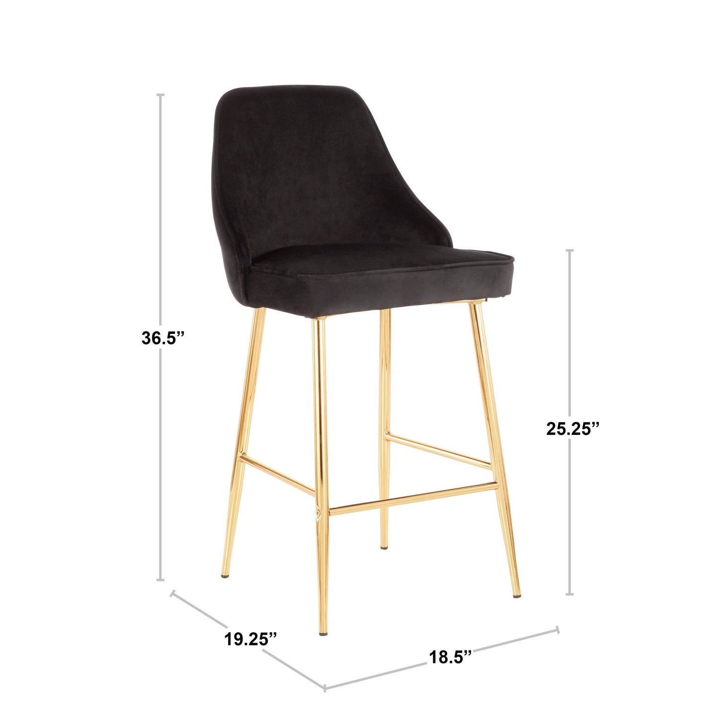 Majestic Office Furniture 25" Fixed-Height Counter Stool - Set of 2