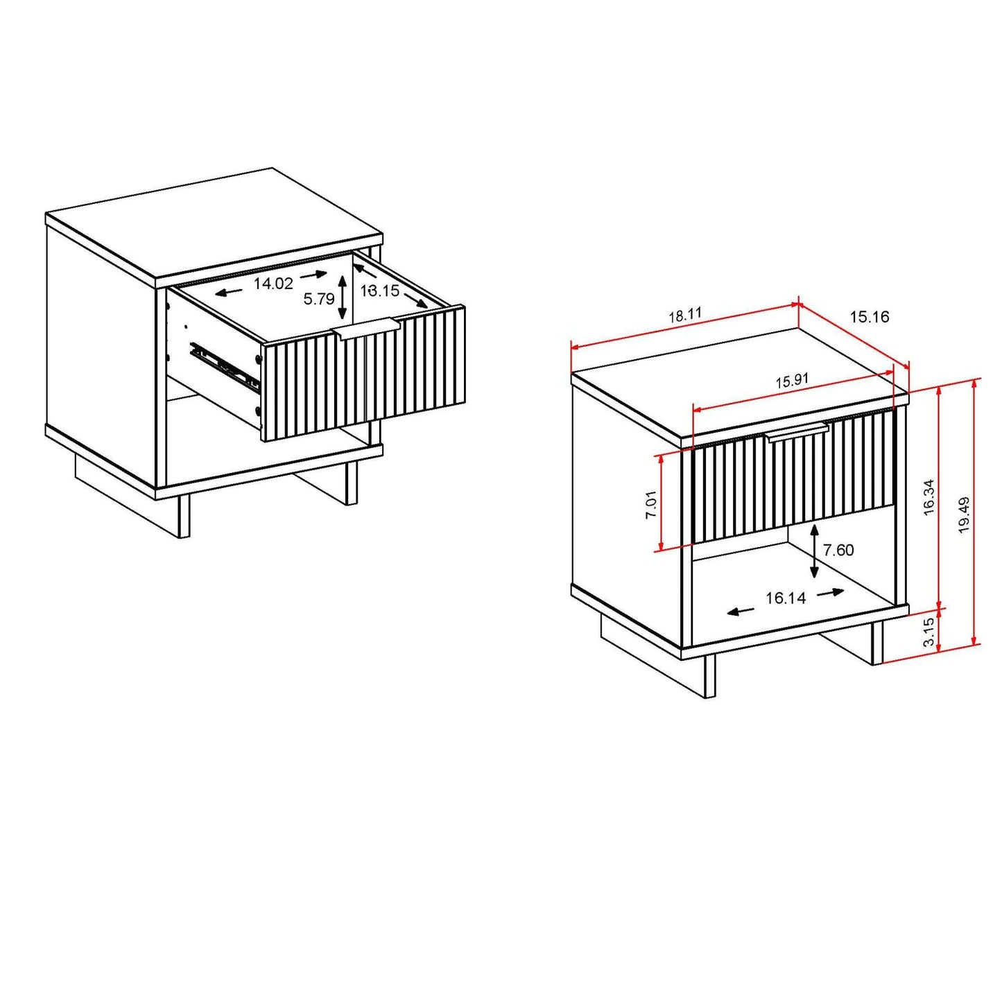 Manhattan Comfort Granville Nightstand 1.0