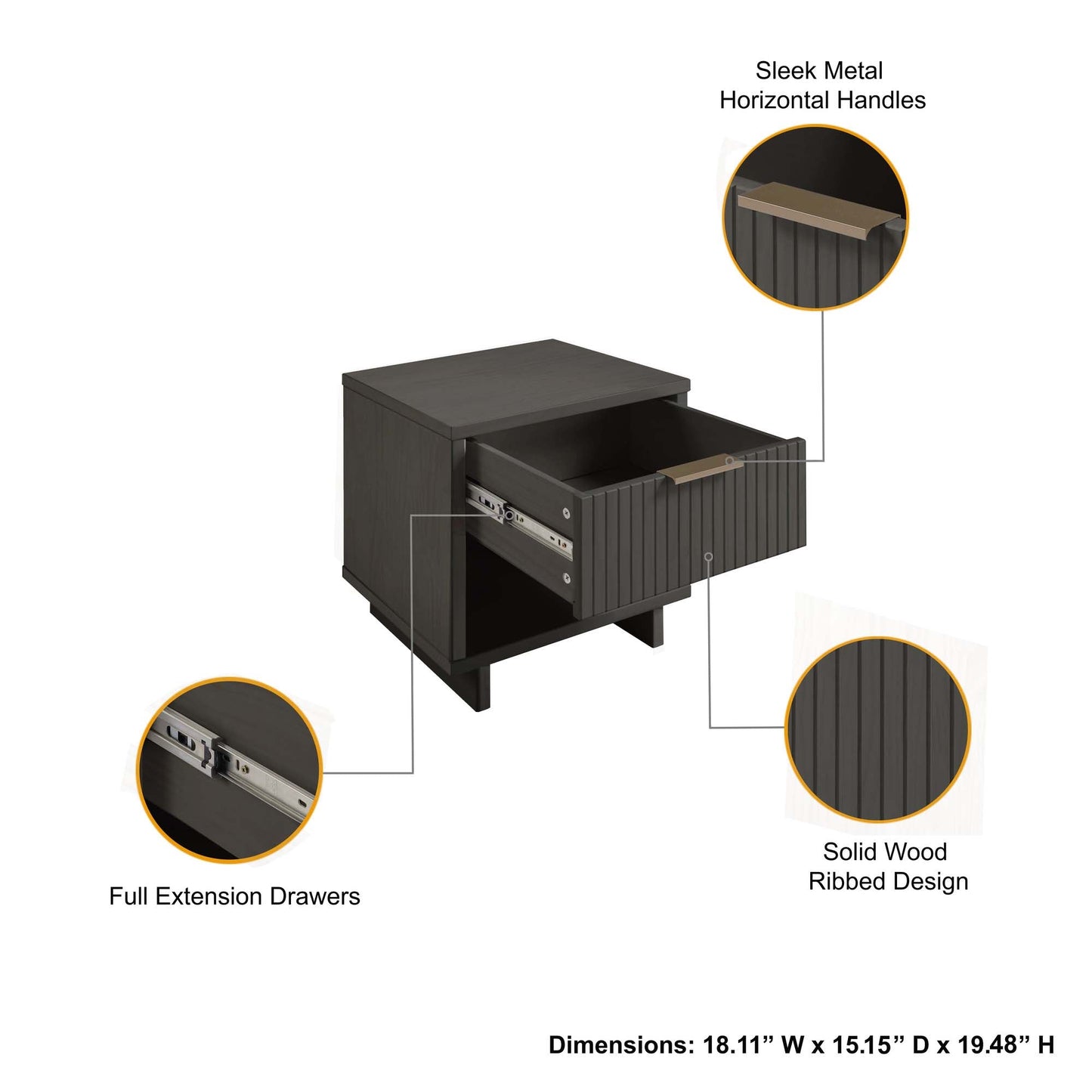 Manhattan Comfort Granville Nightstand 1.0