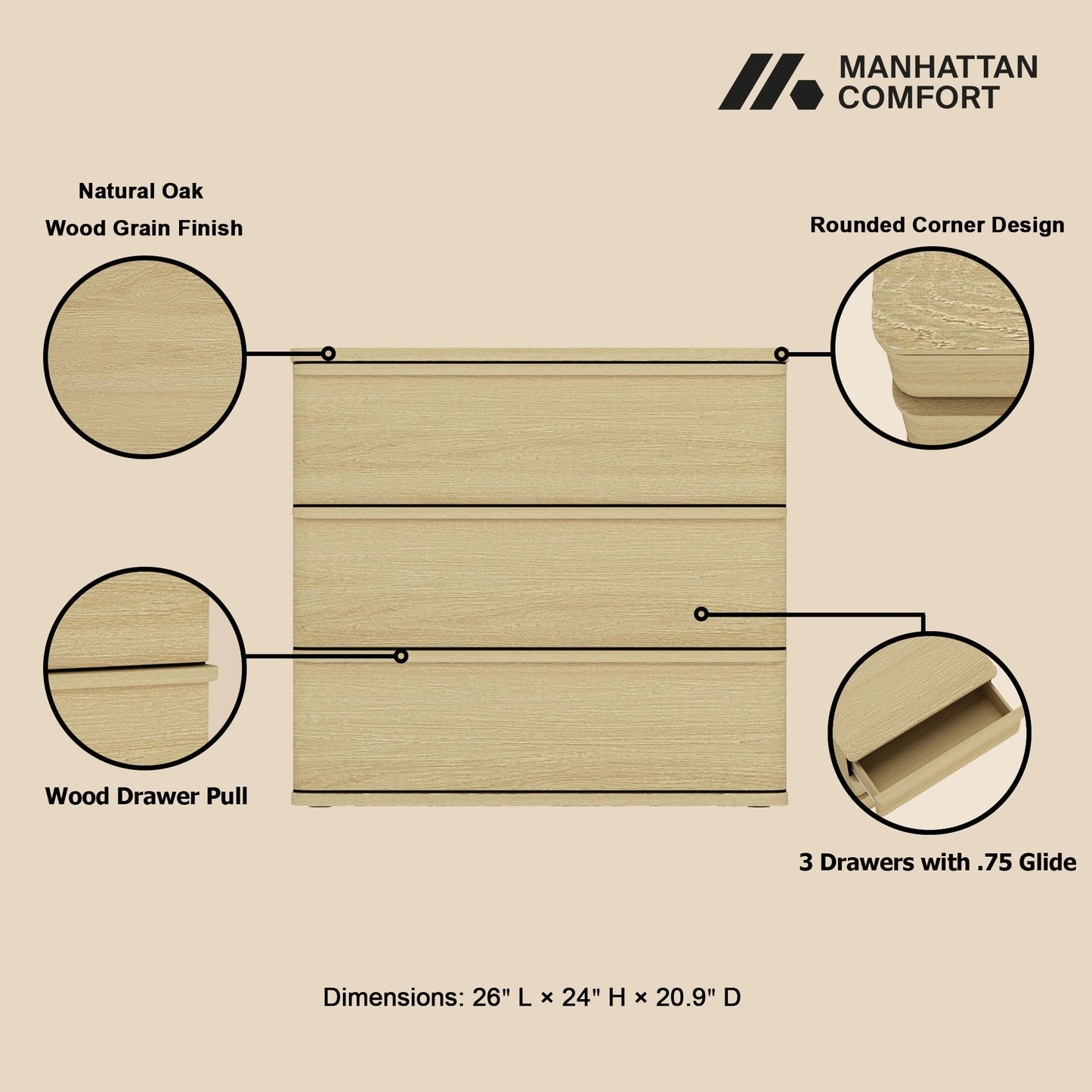 Manhattan Comfort Molly Nightstand