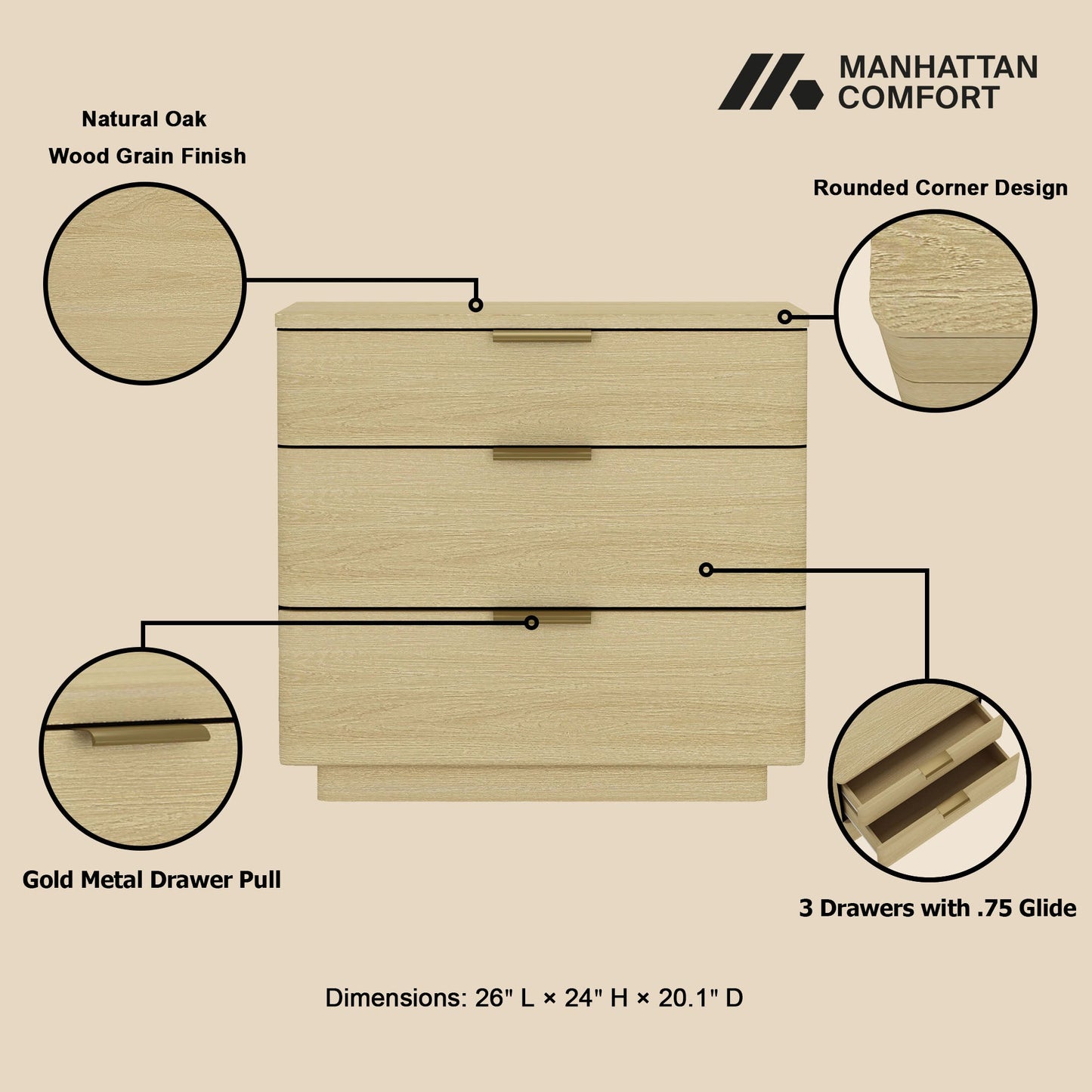 Manhattan Comfort Payton Nightstand