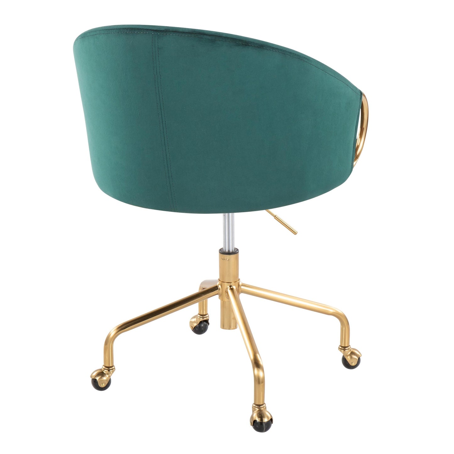 Majestic Office Furniture Contemporary/Glam Task Chair in Gold Metal and Black Velvet