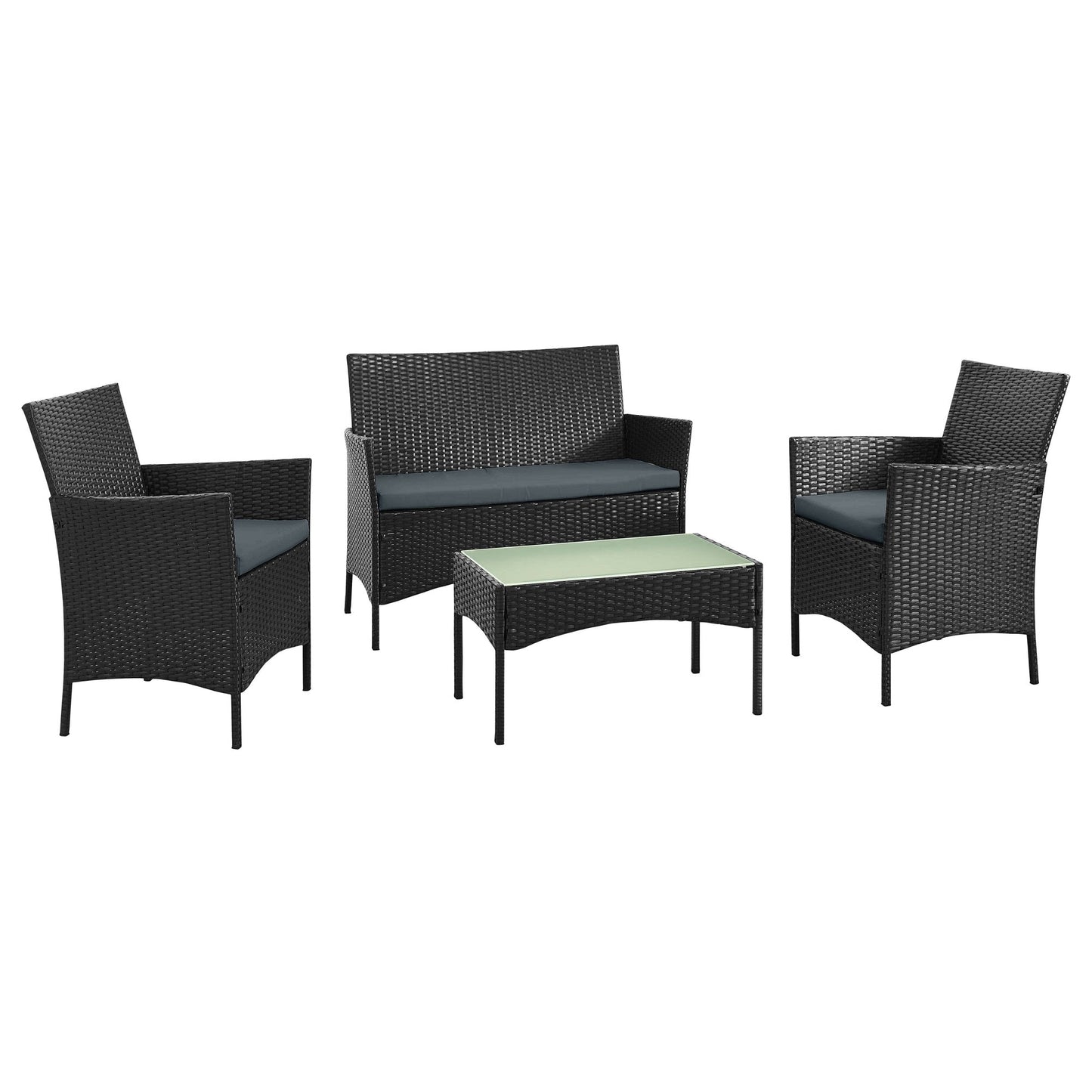 Manhattan Comfort 4-Piece Imperia Patio 4- Person Conversation Set with Coffee Table