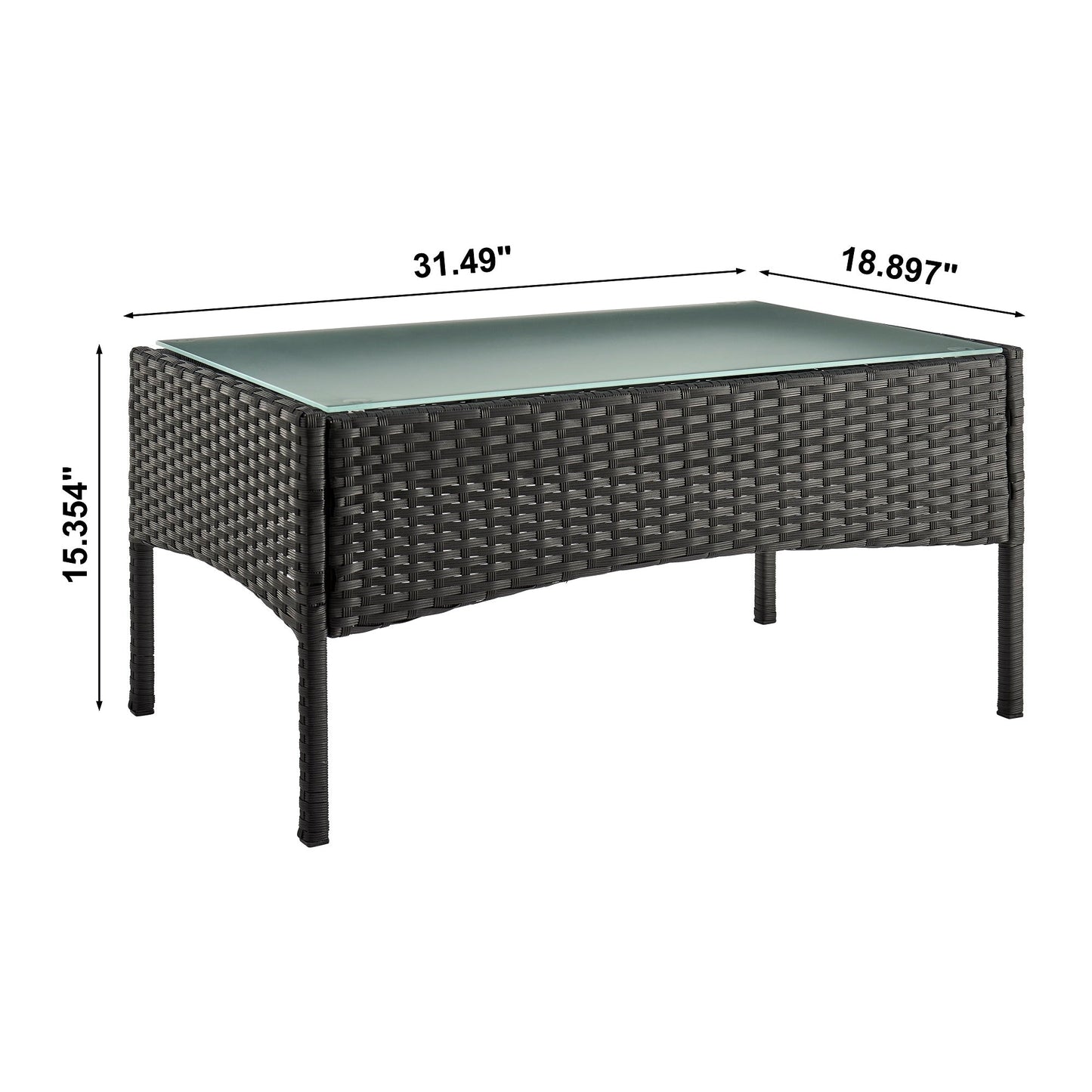 Manhattan Comfort 4-Piece Imperia Patio 4- Person Conversation Set with Coffee Table