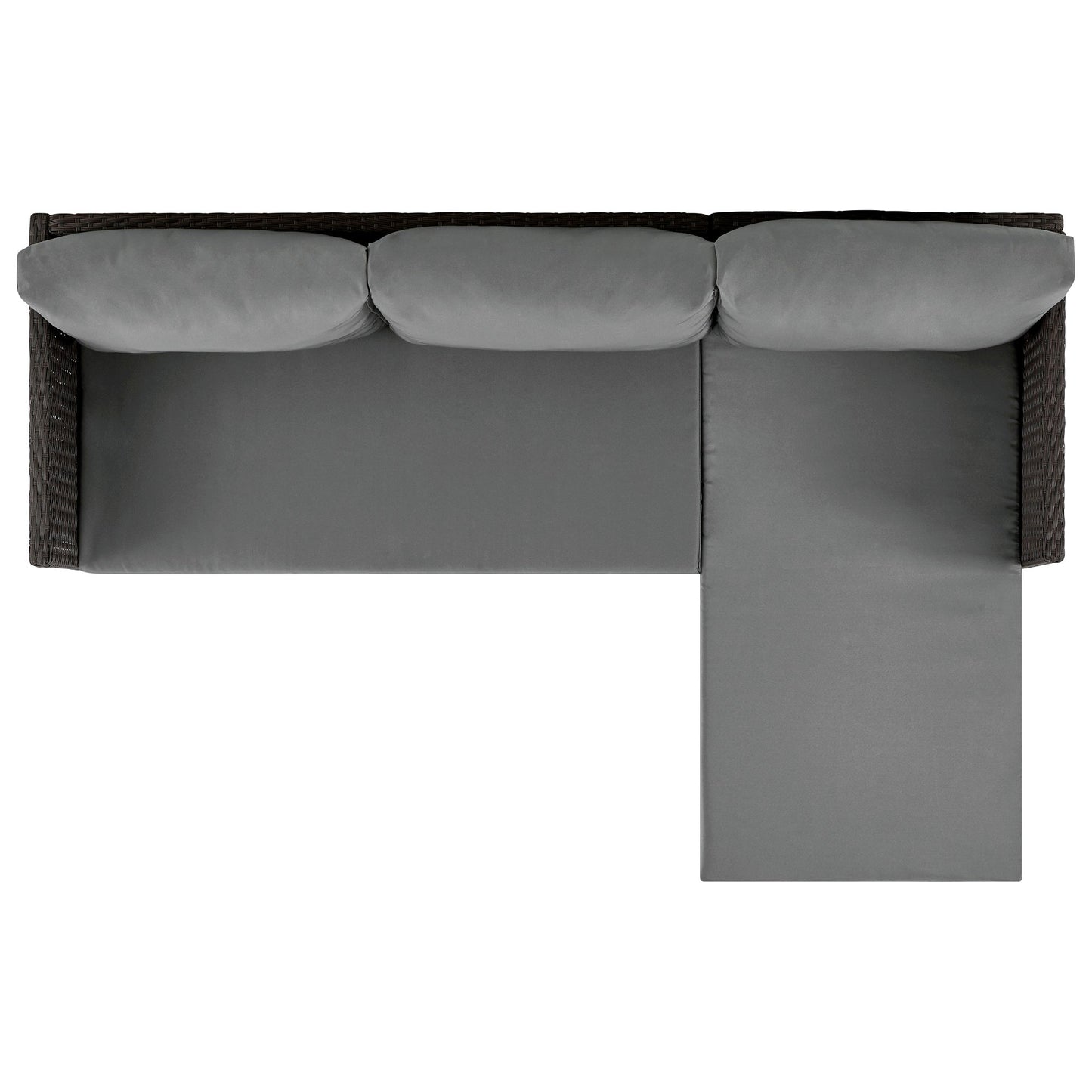 Manhattan Comfort 3-Piece Menton Patio 2-Seater and Lounge Chair with Coffee Table