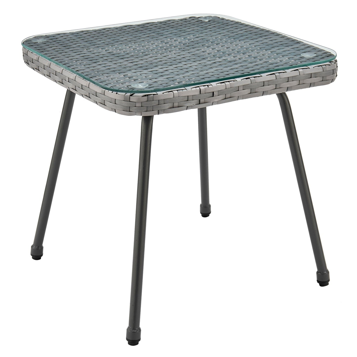 Manhattan Comfort 3-Piece Cannes Patio 2- Person Seating Group with End Table