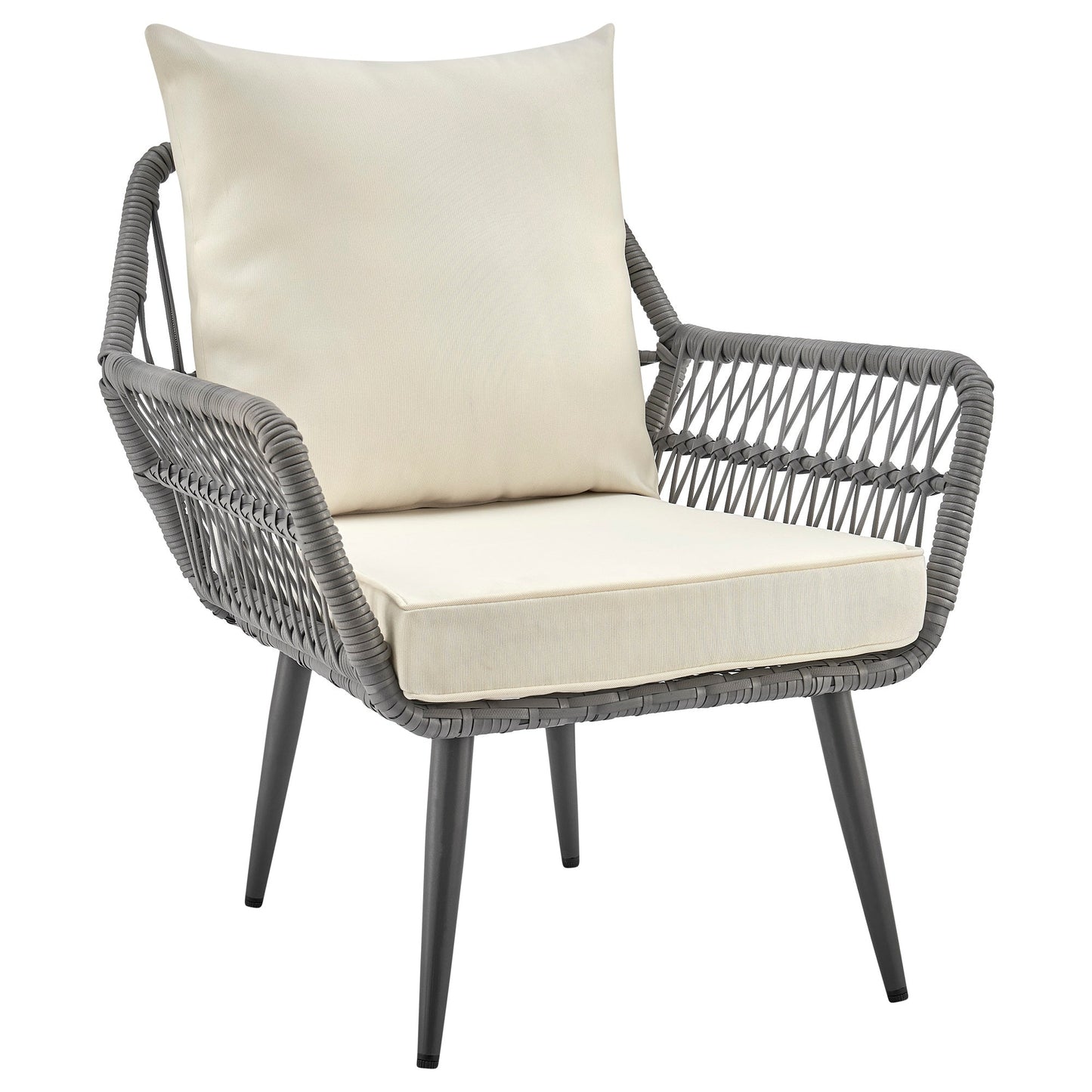 Manhattan Comfort 3-Piece Cannes Patio 2- Person Seating Group with End Table