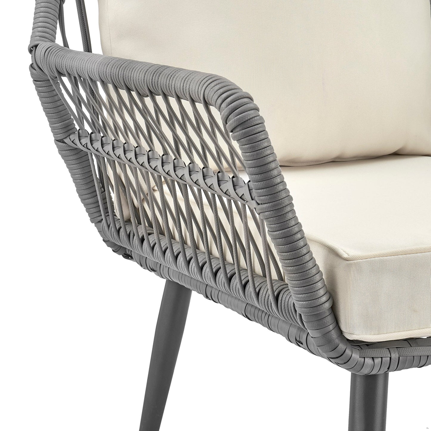 Manhattan Comfort 3-Piece Cannes Patio 2- Person Seating Group with End Table