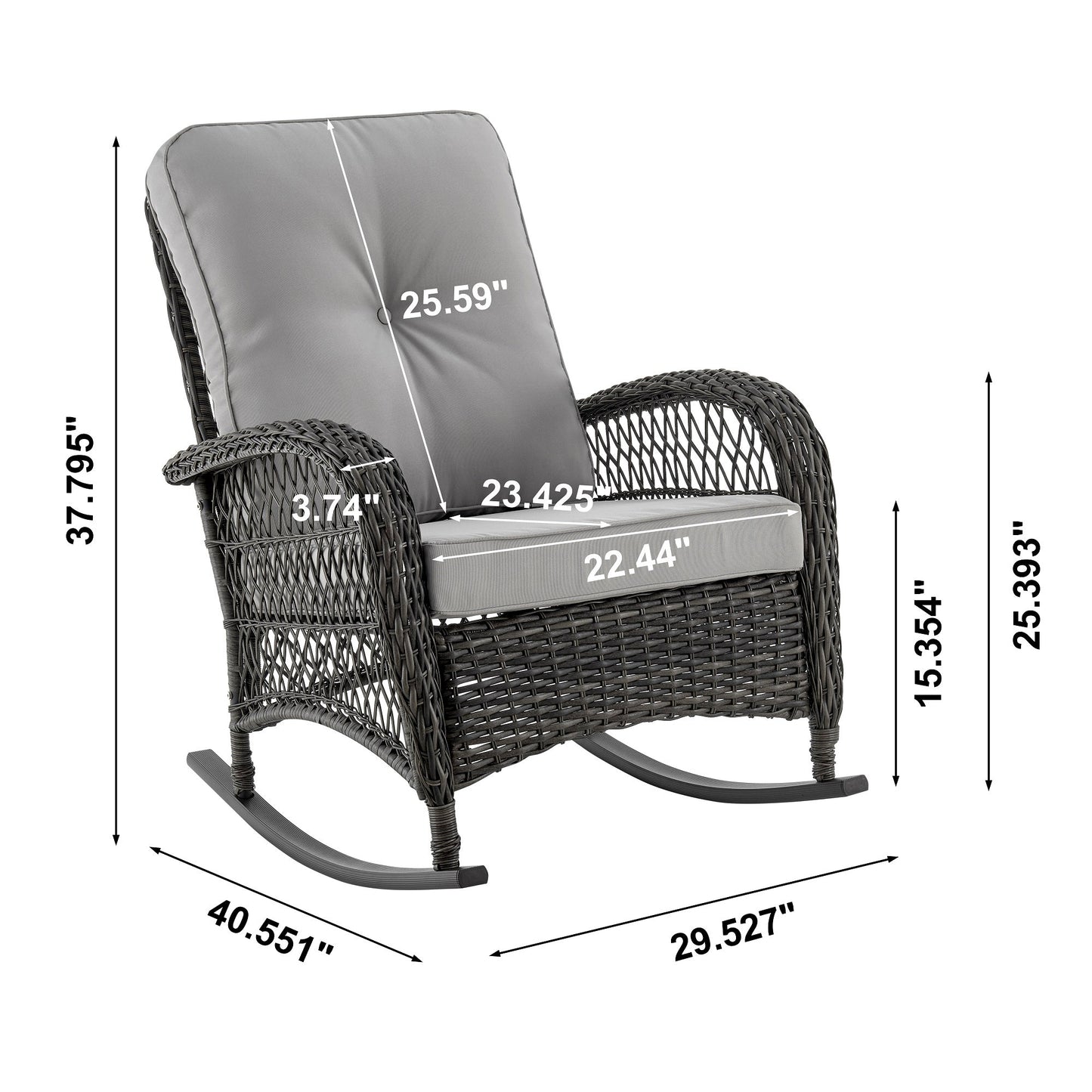 Manhattan Comfort Fruttuo Patio Rocking Chair