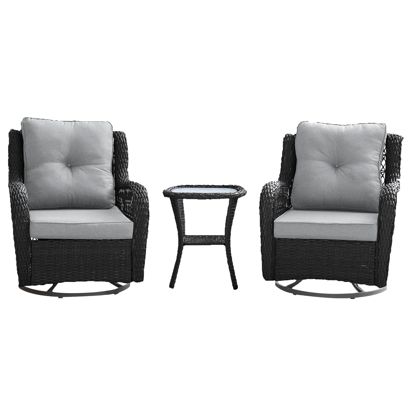 Manhattan Comfort 3-Piece Fruttuo Patio 2- Person Seating Group with End Table