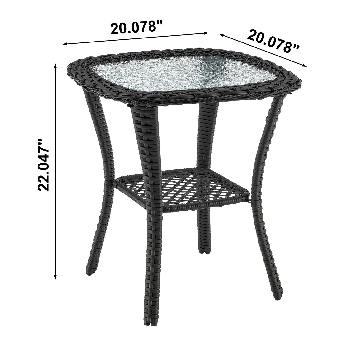 Manhattan Comfort 3-Piece Fruttuo Patio 2- Person Seating Group with End Table