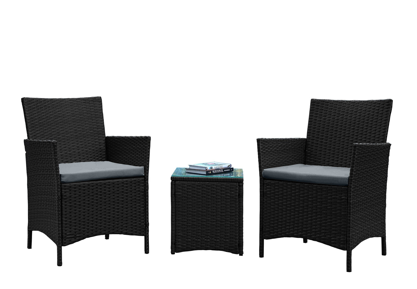 Manhattan Comfort 3-Piece Imperia Patio 2- Person Seating Group with End Table
