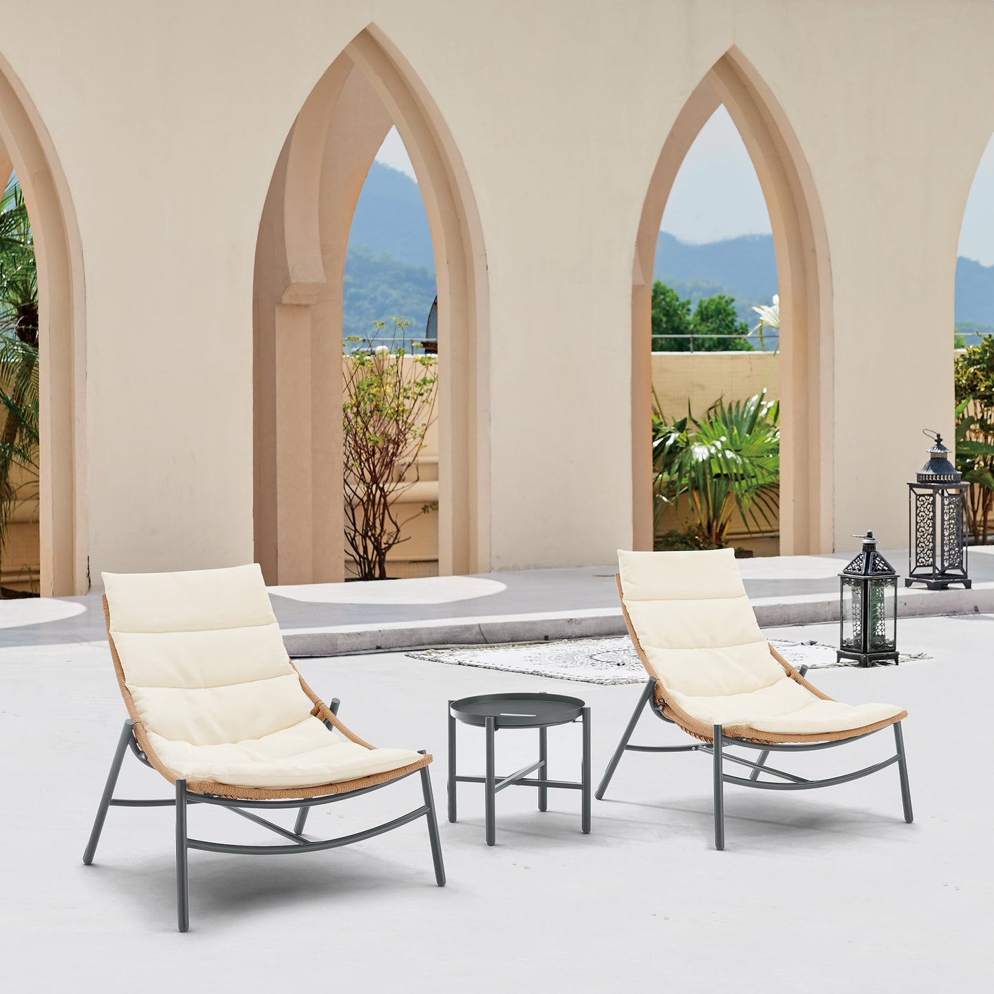 Manhattan Comfort 3-Piece Sunset Patio Conversation Set