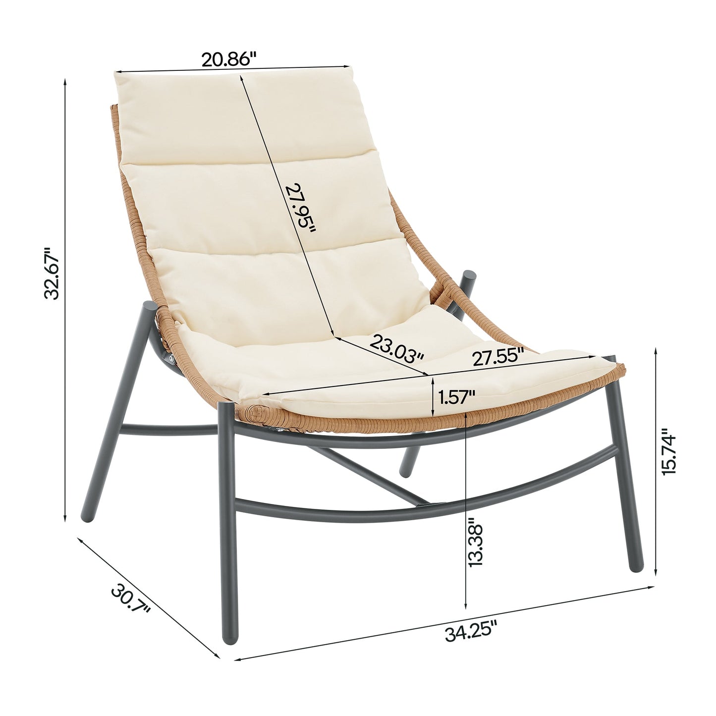 Manhattan Comfort 3-Piece Sunset Patio Conversation Set