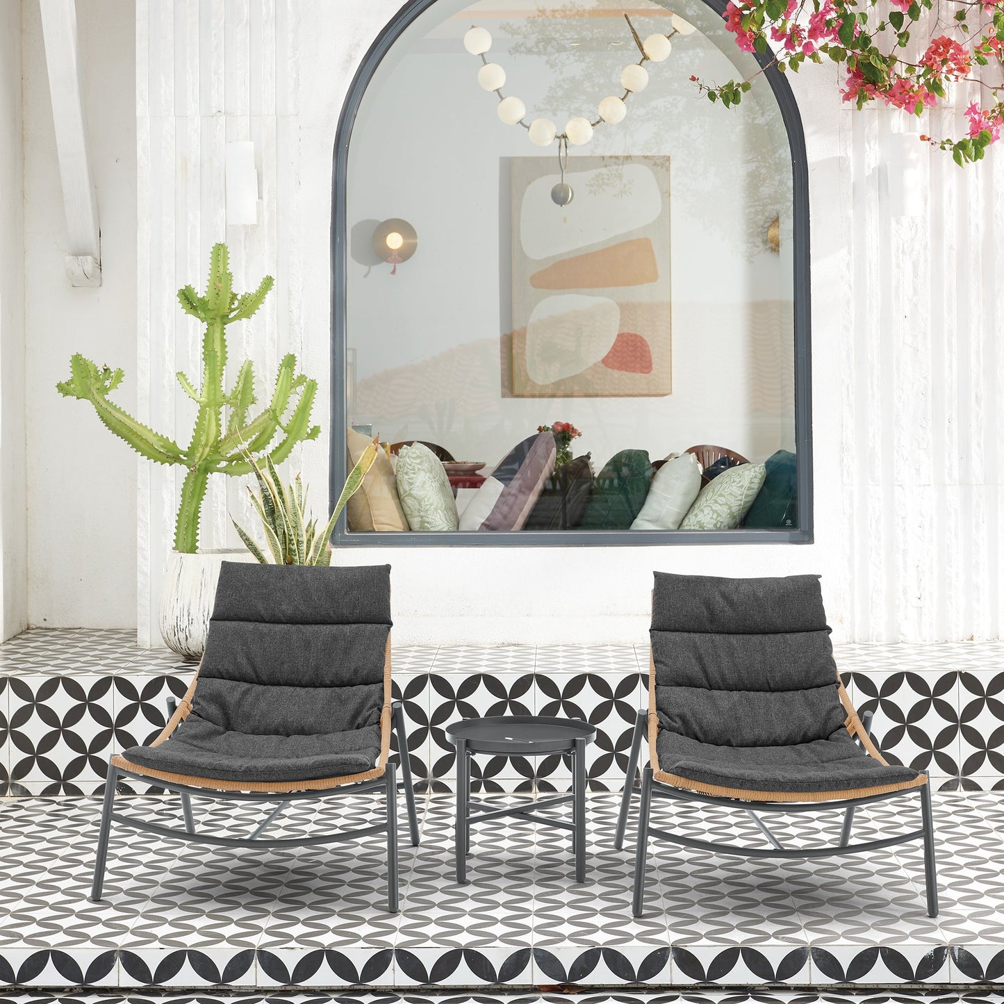 Manhattan Comfort 3-Piece Sunset Patio Conversation Set