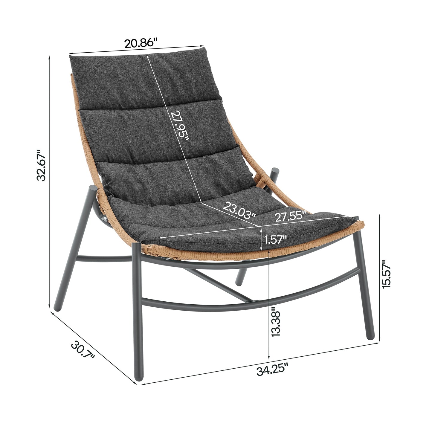 Manhattan Comfort 3-Piece Sunset Patio Conversation Set