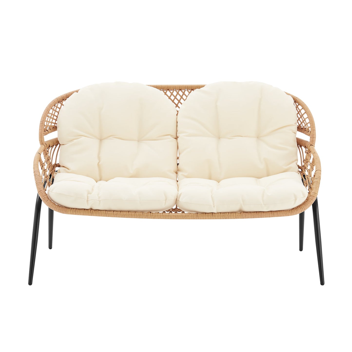 Manhattan Comfort 4-Piece Pine Patio Conversation Set