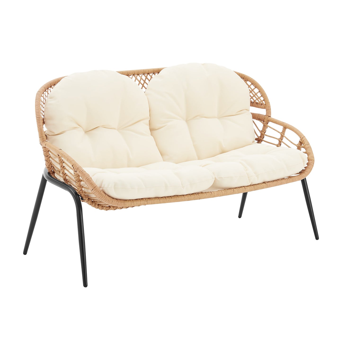 Manhattan Comfort 4-Piece Pine Patio Conversation Set