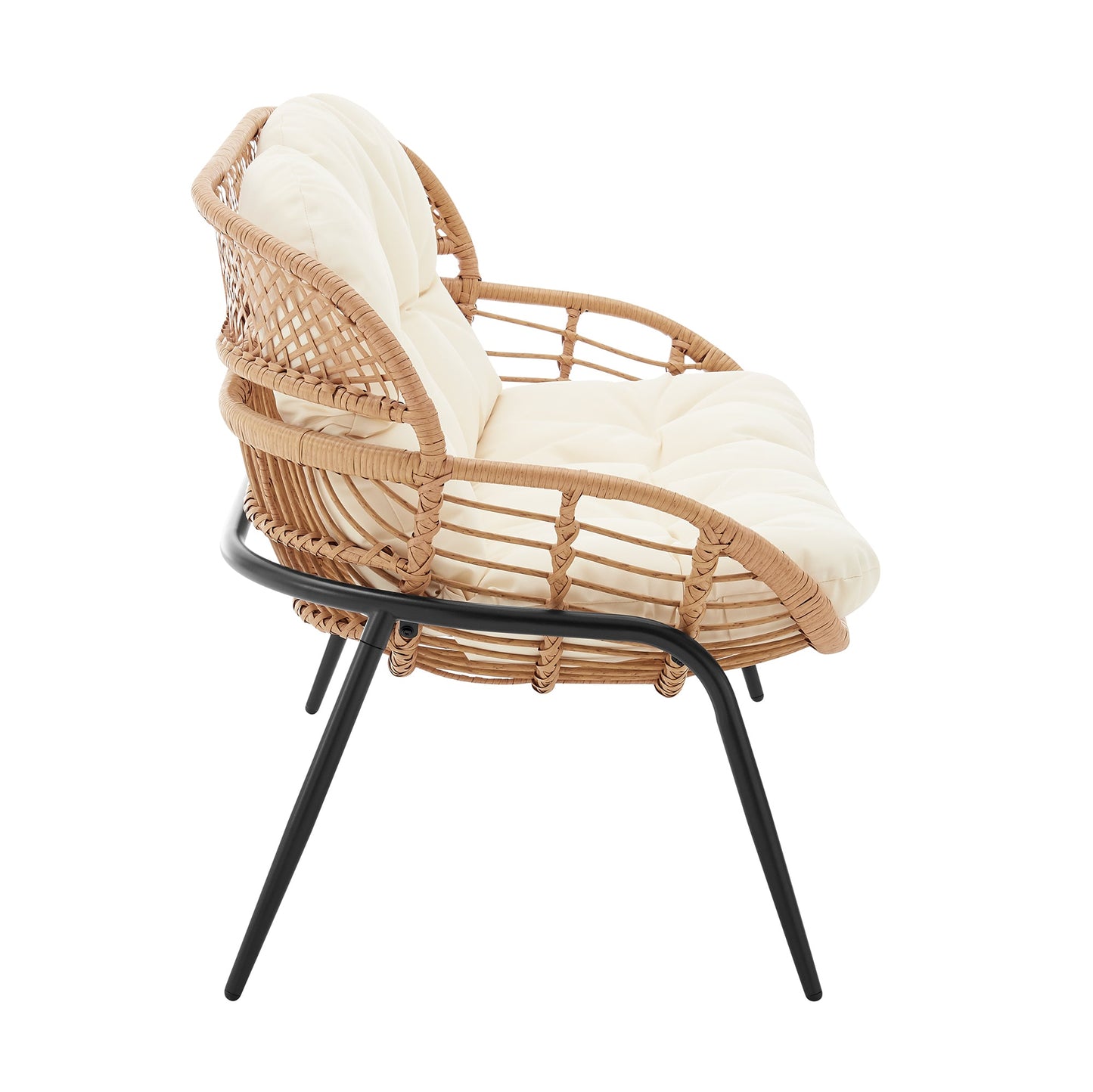 Manhattan Comfort 4-Piece Pine Patio Conversation Set