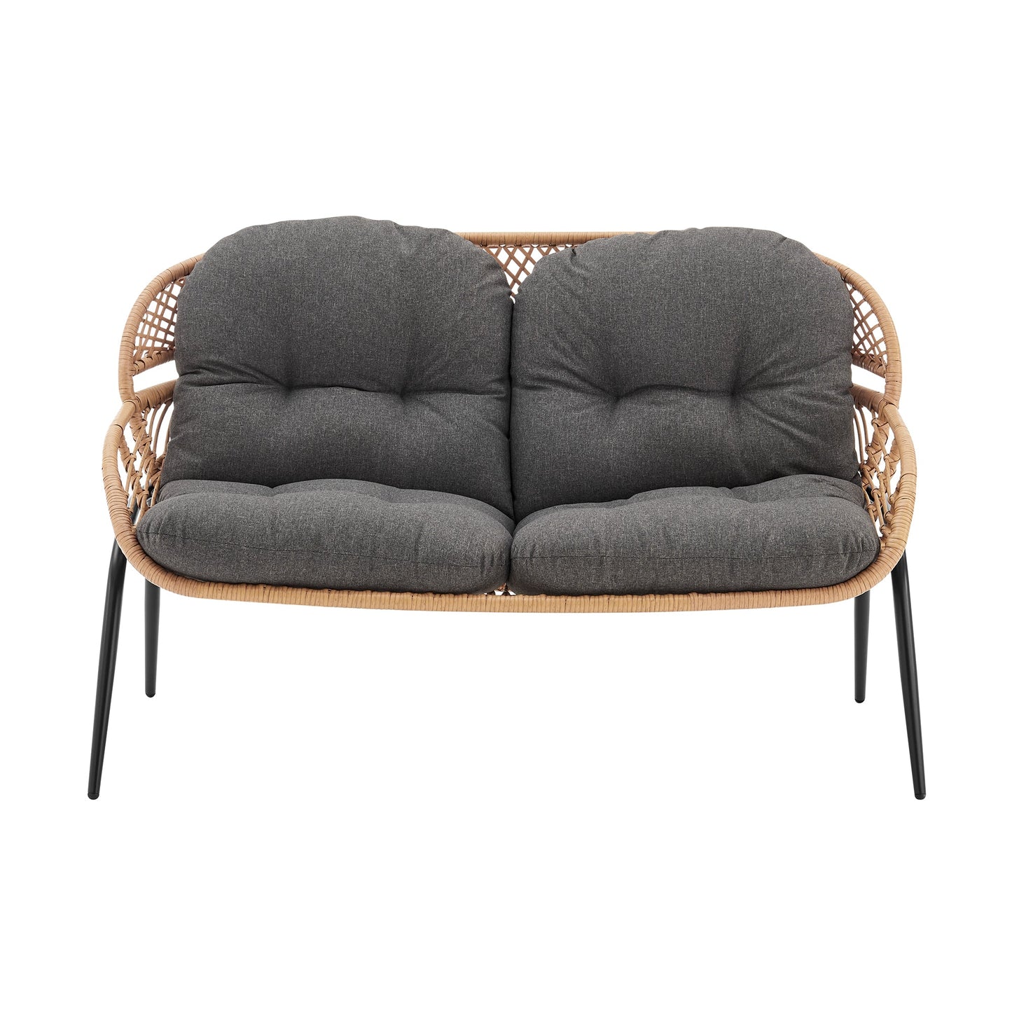 Manhattan Comfort 4-Piece Pine Patio Conversation Set