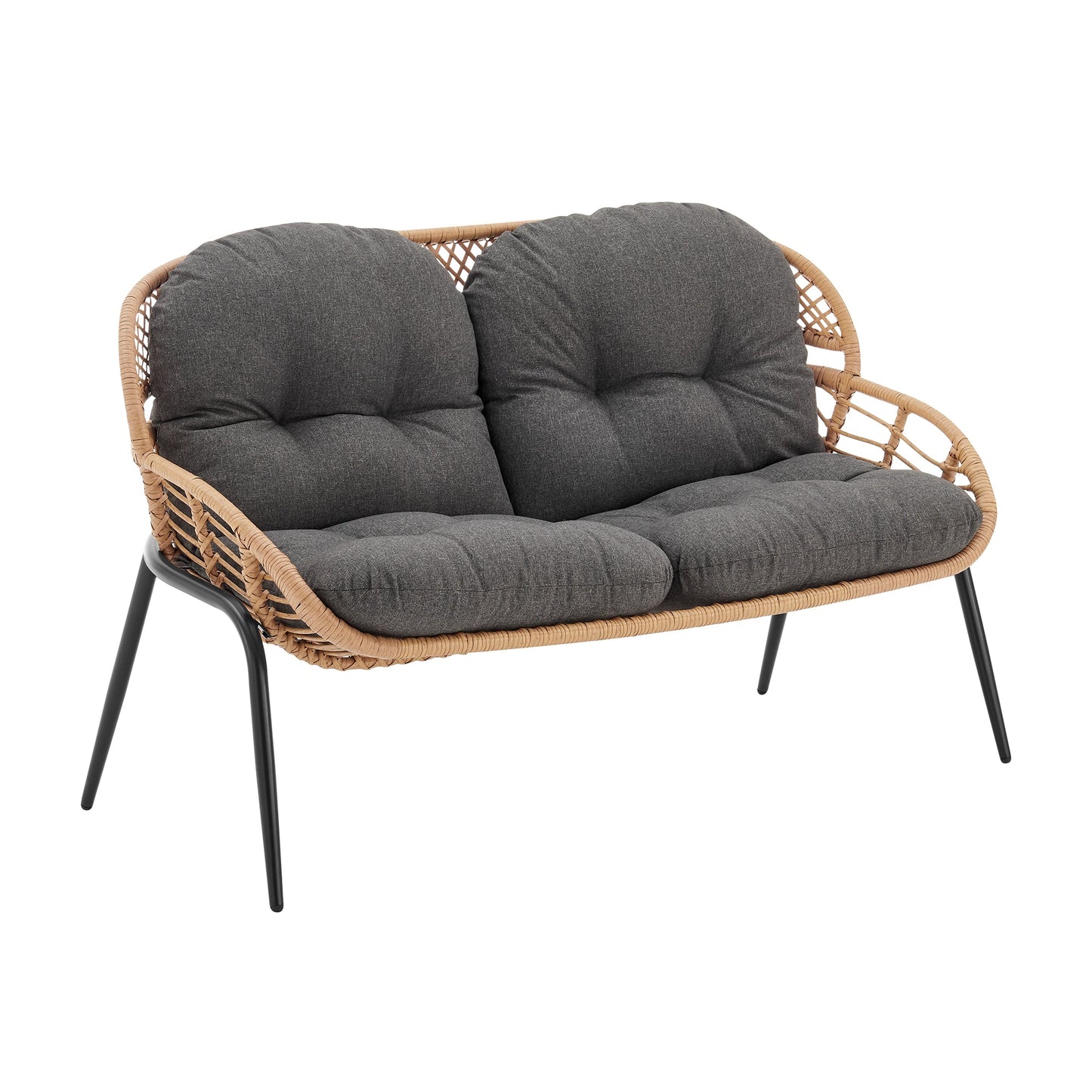 Manhattan Comfort 4-Piece Pine Patio Conversation Set