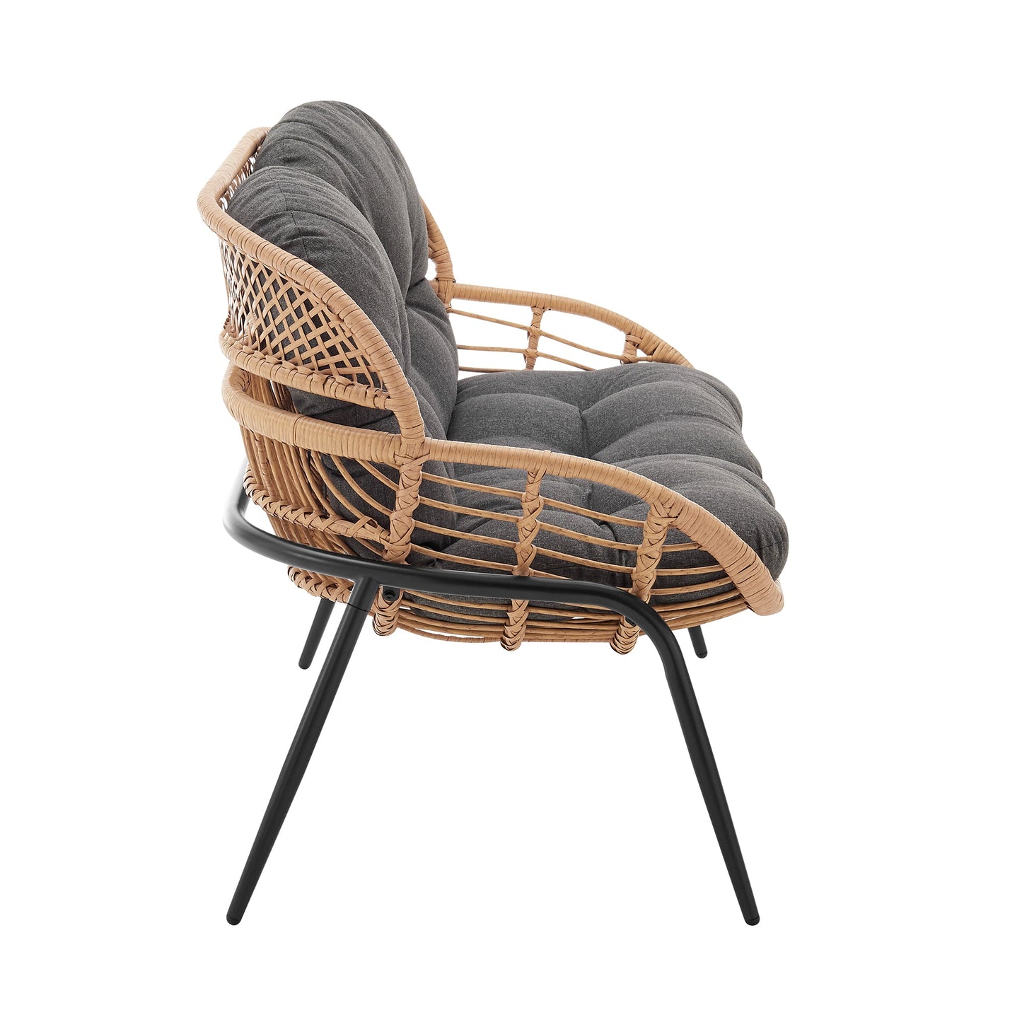 Manhattan Comfort 4-Piece Pine Patio Conversation Set