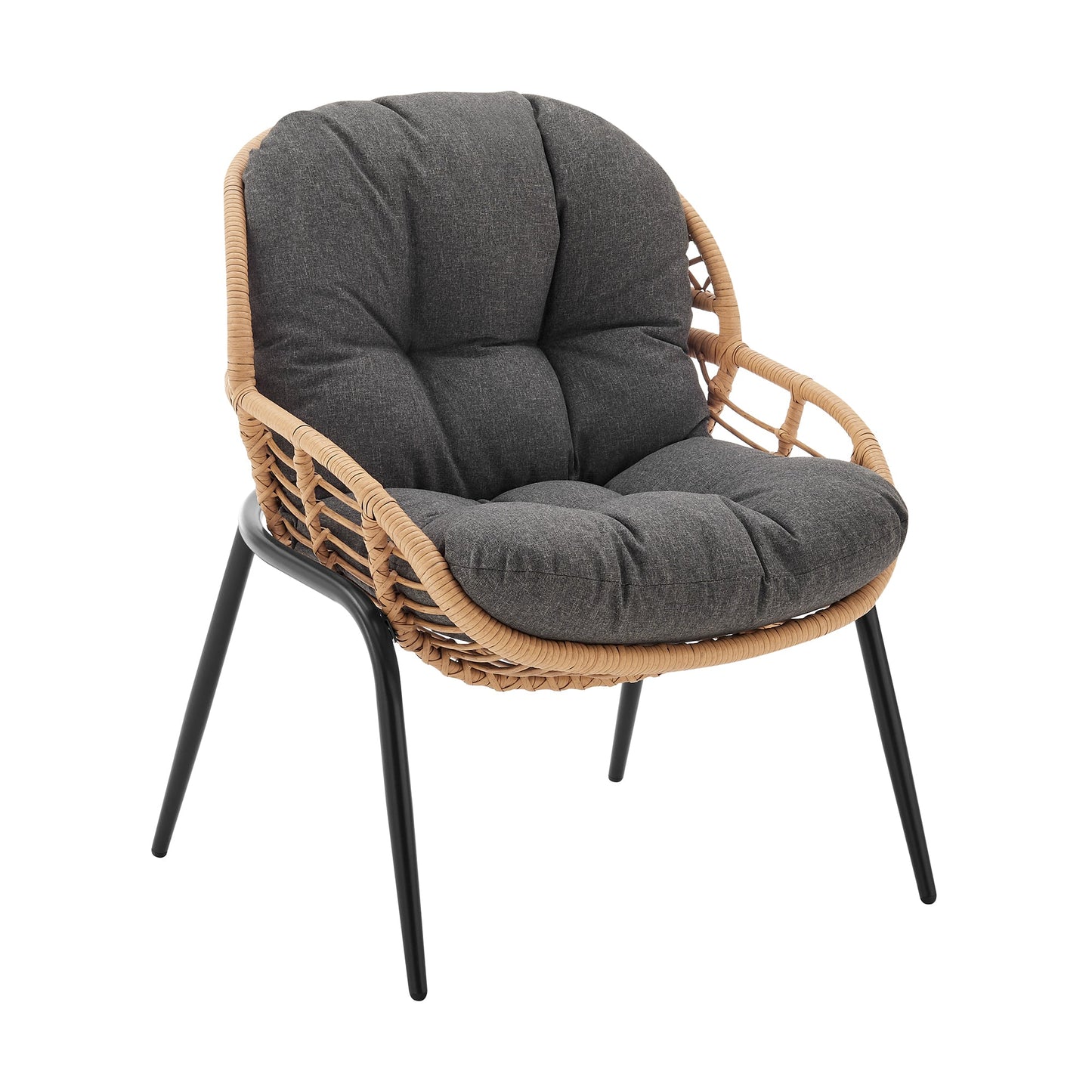 Manhattan Comfort 4-Piece Pine Patio Conversation Set