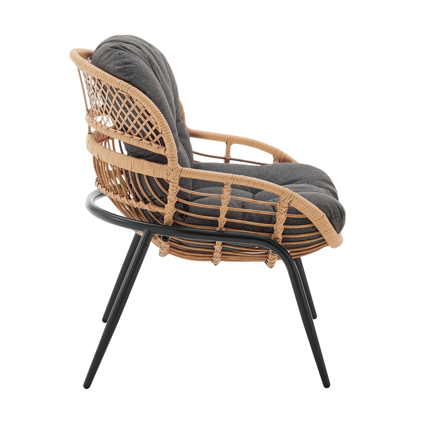 Manhattan Comfort 4-Piece Pine Patio Conversation Set