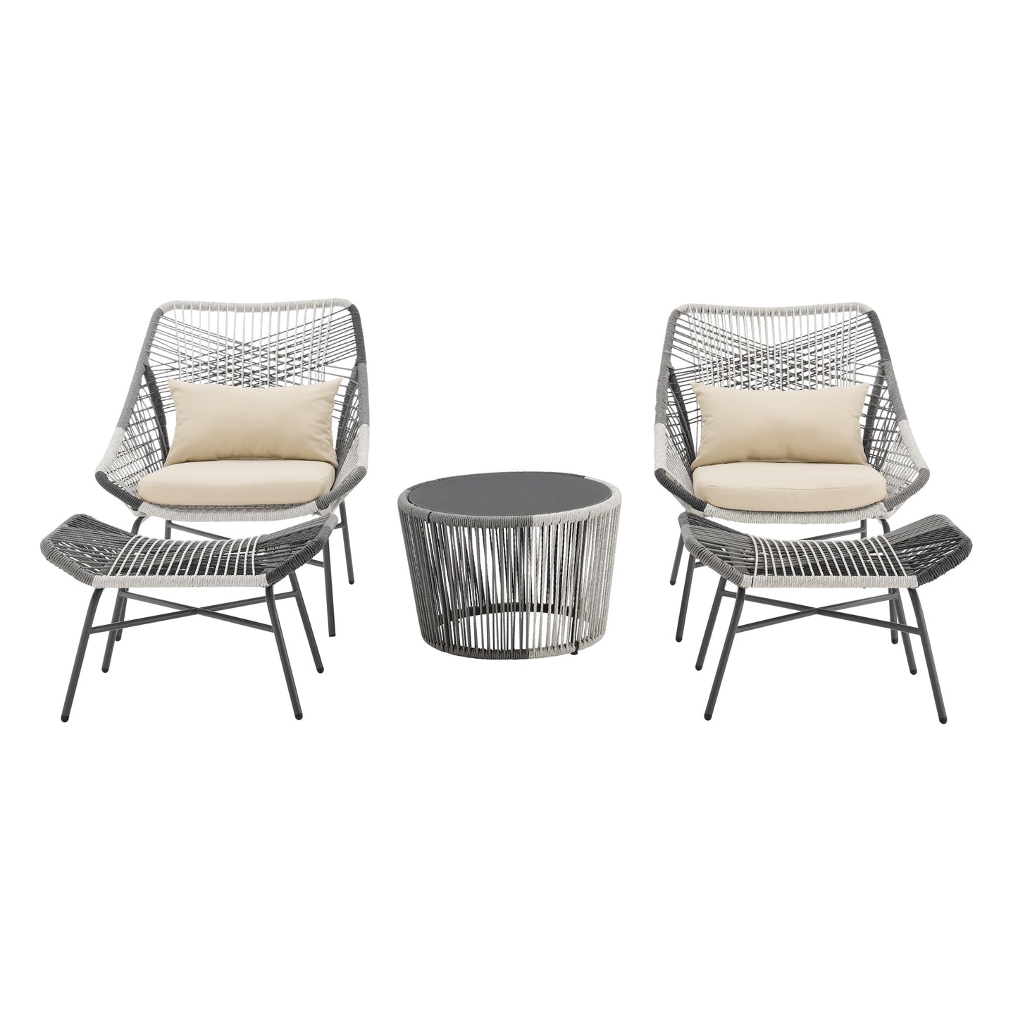 Manhattan Comfort 5-Piece Ashland Patio Conversation Set