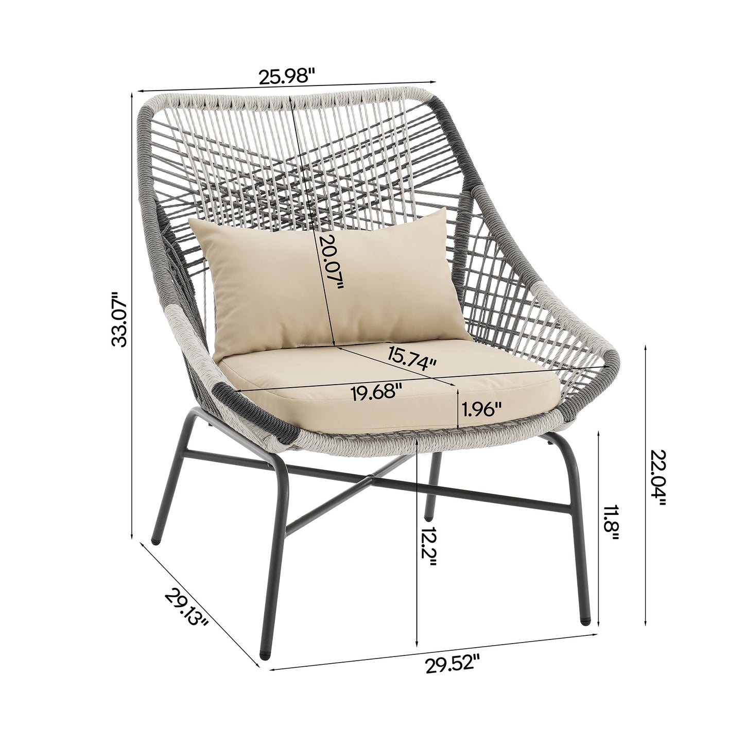 Manhattan Comfort 5-Piece Ashland Patio Conversation Set