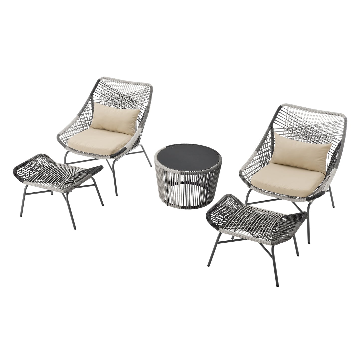 Manhattan Comfort 5-Piece Ashland Patio Conversation Set