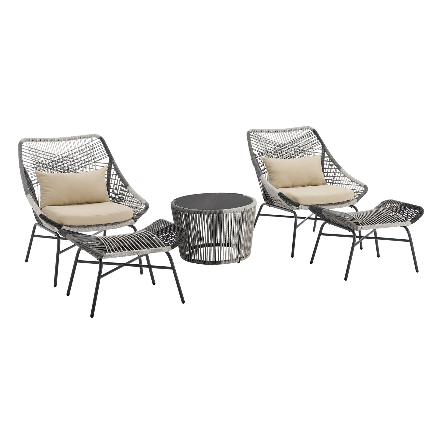 Manhattan Comfort 5-Piece Ashland Patio Conversation Set