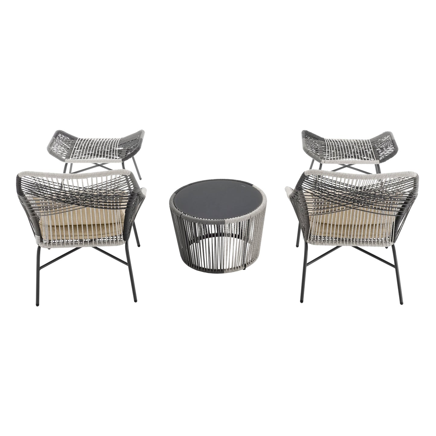 Manhattan Comfort 5-Piece Ashland Patio Conversation Set