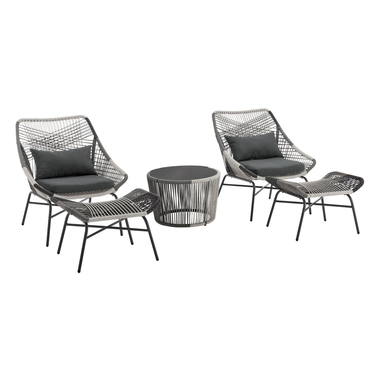Manhattan Comfort 5-Piece Ashland Patio Conversation Set
