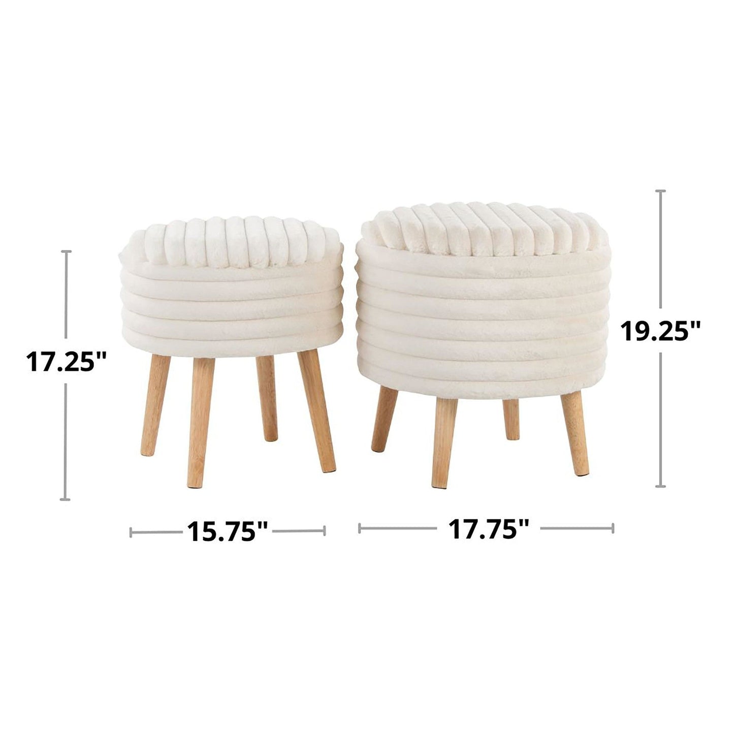 Majestic Office Furniture Plush Storage Ottoman Set