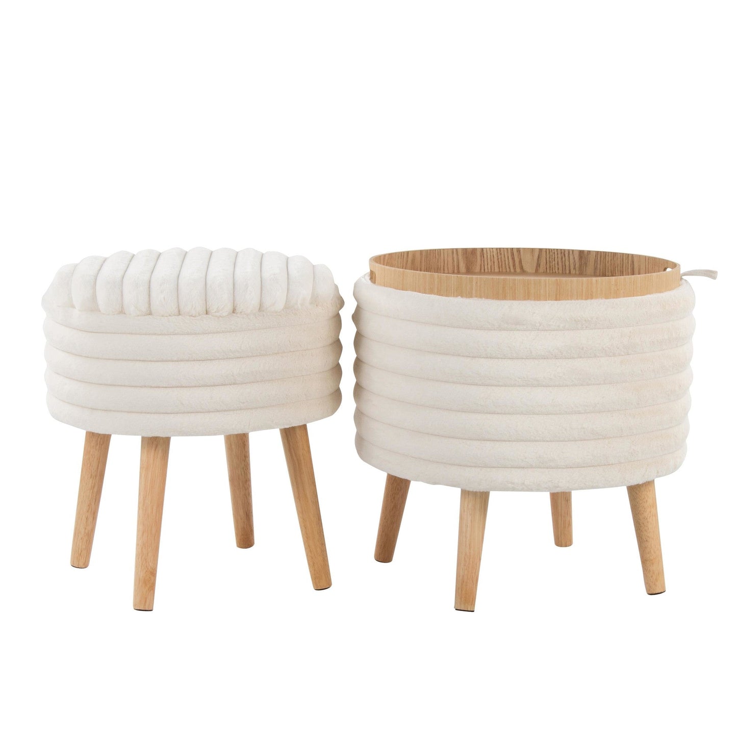 Majestic Office Furniture Plush Storage Ottoman Set