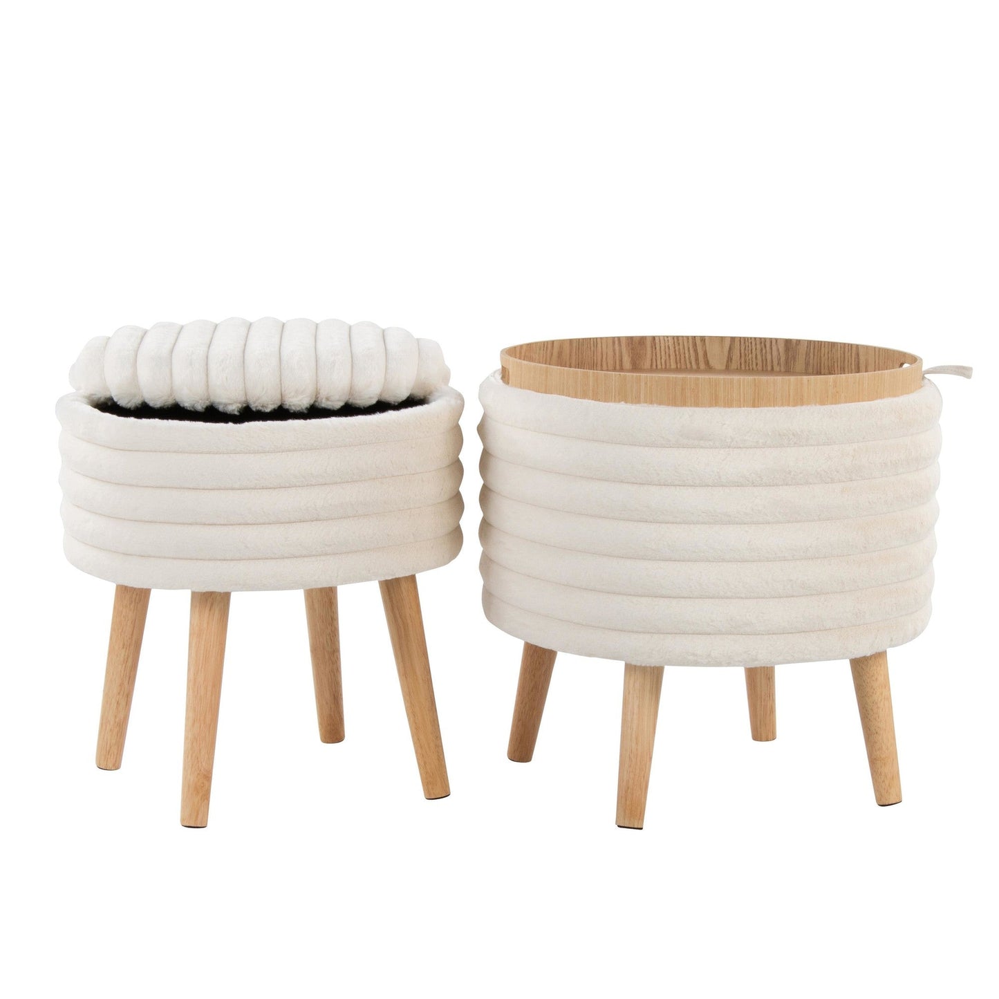 Majestic Office Furniture Plush Storage Ottoman Set