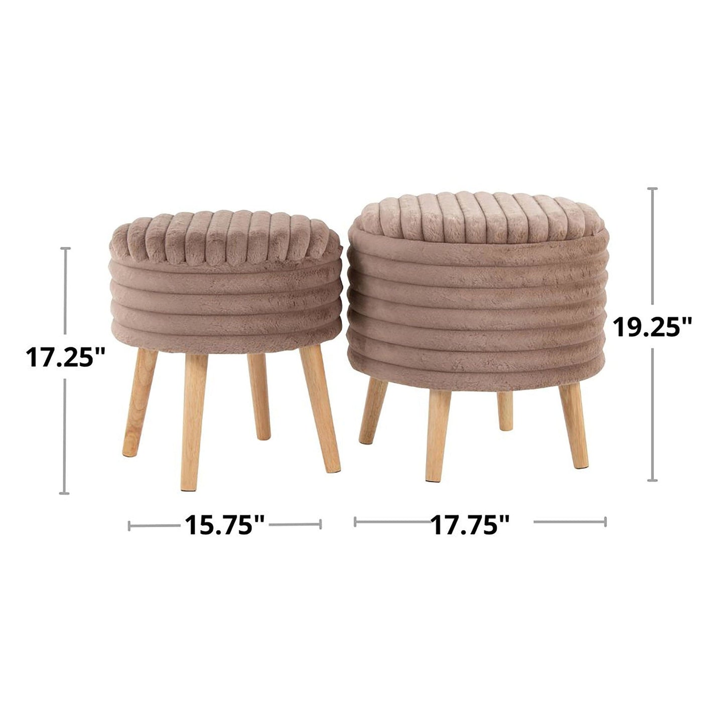 Majestic Office Furniture Plush Storage Ottoman Set