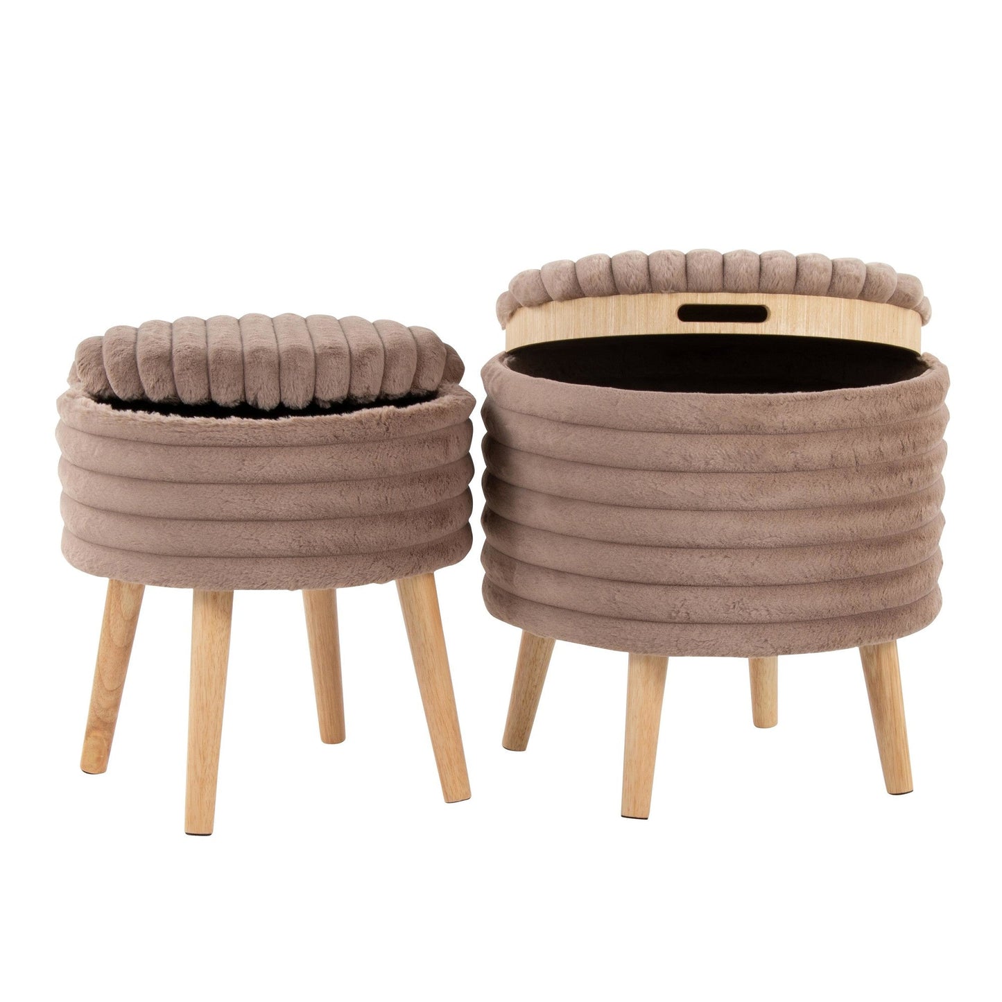 Majestic Office Furniture Plush Storage Ottoman Set